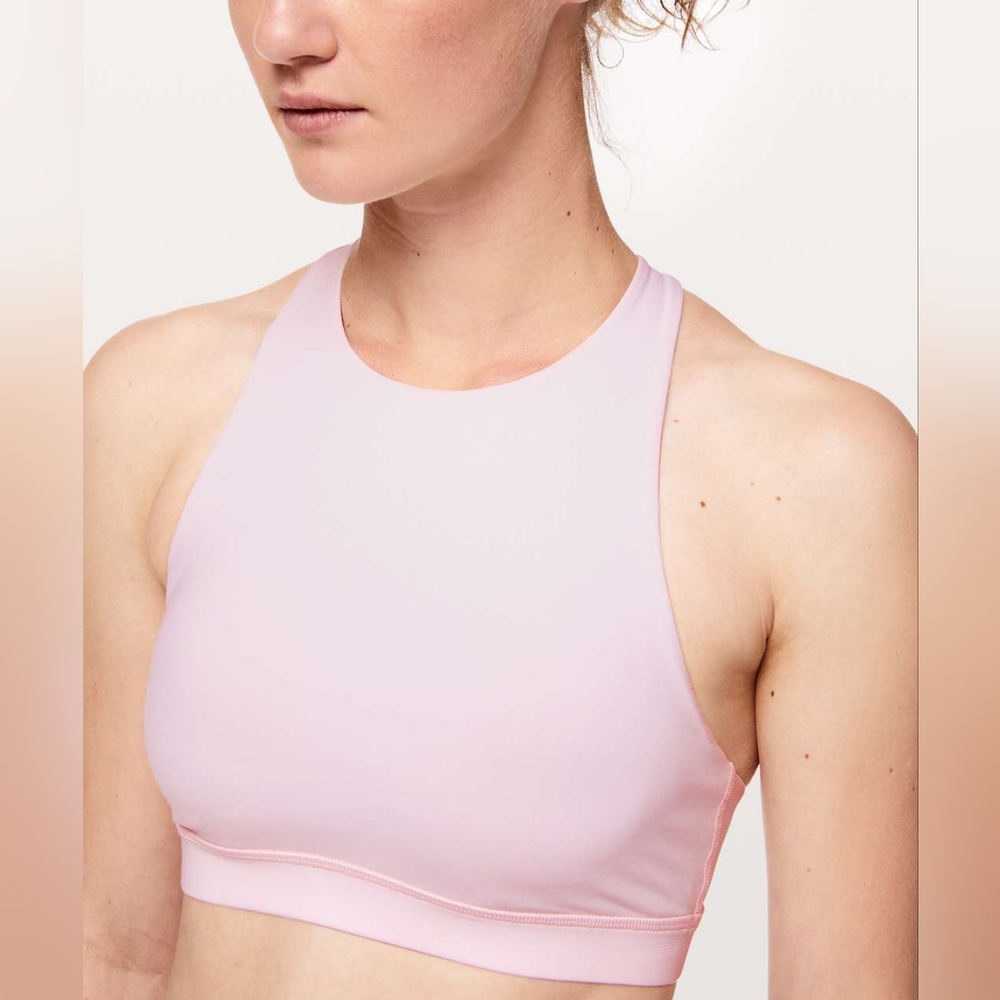 Lululemon High Neck Energy Bra Size 6 Pink Glow